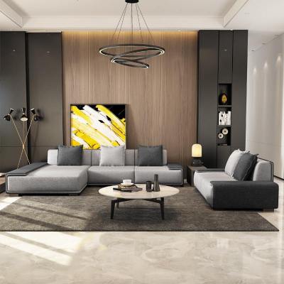 北欧布艺沙发大户型组合极简现代简约转角整装可拆洗轻奢棉麻沙发