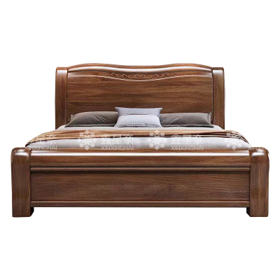 鑫星奈 XXN4022923 胡桃木实木床1.8米双人床