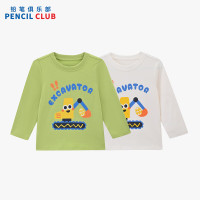 [1件3折]铅笔俱乐部2025秋装新款男童T恤宝宝卡通印花上衣儿童圆领T恤百搭长袖