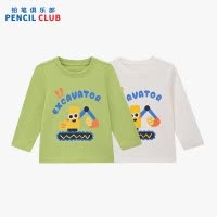 [新品5折价:47元]铅笔俱乐部2025秋装新款男童T恤宝宝卡通印花上衣儿童圆领T恤百搭长袖