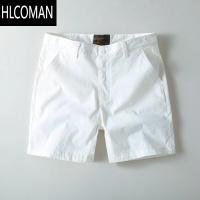HLCOMAN夏季新款纯色四分裤男士休闲修身直筒工装短裤微弹力三分裤沙滩裤