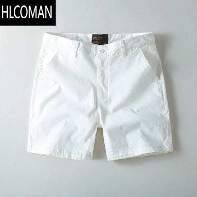 HLCOMAN夏季新款纯色四分裤男士休闲修身直筒工装短裤微弹力三分裤沙滩裤