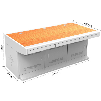 尔迈 电脑操作台控制台机房监控室工作桌 胡桃面 1710*900*750mm
