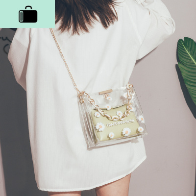 今年流行的包包女2020新款潮夏天小清新透明水桶包单肩链条腋下包NEW LAKE女士单肩包