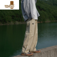 YANXUE禾子秋装260G男士休闲裤直筒百搭纯色潮牌chic青少年长裤