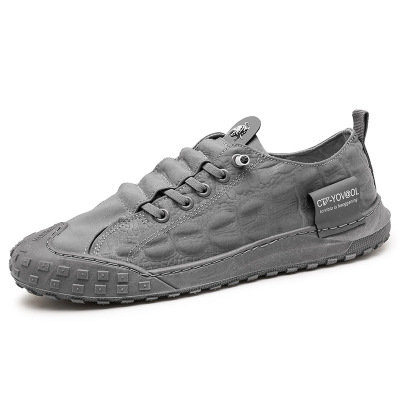 2021夏季新款冰丝雨伞布男鞋鳄鱼纹透气板鞋潮流休闲潮鞋网红鞋子