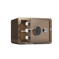 洛诗莲LSL40618093小型保险柜密码保险箱全钢防盗保管箱 25cm咖色电子密码款