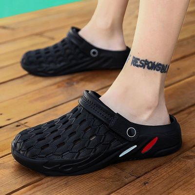 洞洞鞋男士潮流室外穿拖鞋个性两用凉拖家用F滑夏季包头沙滩凉鞋臻依缘