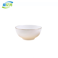 橙亿鸿 陶瓷饭碗 金边直口碗 4.5英寸/个