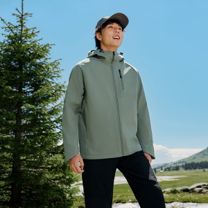 361°运动外套男新款四防软壳防水加绒夹克风衣户外登山