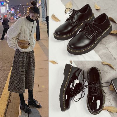 简翔英伦风小皮鞋女2020新款学生韩版百搭软妹平底黑色日系单鞋女