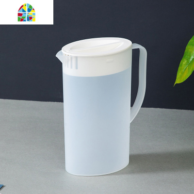 创意凉水杯家用可高温凉茶壶凉水壶大容量套装双层茶盘托盘沥水盘 FENGHOU 加厚小号水壶蓝色(1.6L)