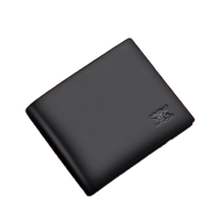七匹狼 钱包男士新款短款真皮青年皮夹子男式钱夹 3A0854141-01(黑色)