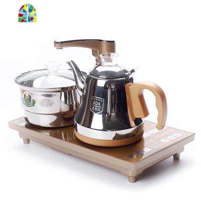 智能触摸一键全自动上水电磁茶炉快速加热茶艺炉三合一玻璃壶套装 FENGHOU 黑色半自动电热茶炉单烧水壶