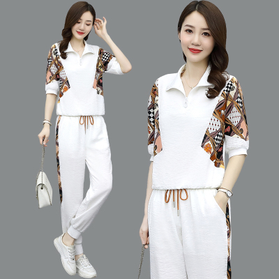 侠古晟语运动休闲时尚套装女2021年夏季新款女装气质女神范职业两件套裤装