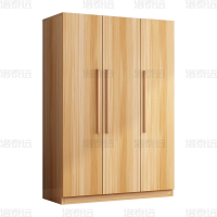 洛泰远 LTY4022321 简约木质衣柜衣服收纳柜 浅胡桃色三门1200*500*1800mm