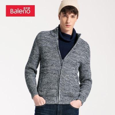 2.5折价:99.75-班尼路毛衣男秋冬新款纯色长袖弹力黑色保暖针织开衫外套F_575