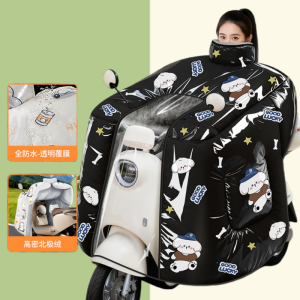 正雨电动车挡风被冬季加大加厚防水电瓶摩托车防寒保暖挡风罩新款9063