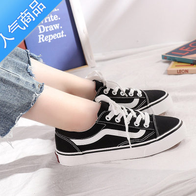 SUNTEK鞋子帆布鞋女2023夏季新款百搭板鞋街拍韩版小黑鞋学生平底运动鞋
