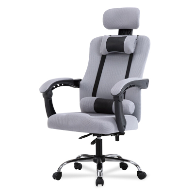 全简电脑椅午休办公椅家用转椅休闲网布椅灰色