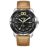 正品博雅哲/BOYZHE品牌皮带表带全自动机械表真皮日历手表斗音款瑞士风格男士运动手表