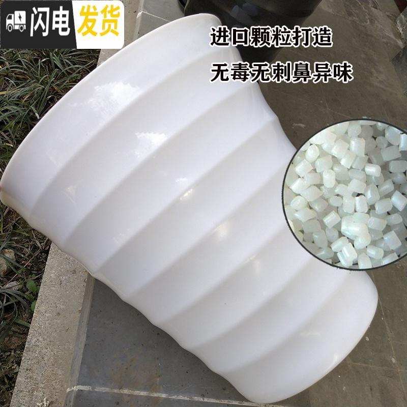 三维工匠超特大号螺纹型花盆盆景果树大型植物落地高筒加厚仿陶瓷塑料花盆 黑色4个+托+送肥+工具+壶 小花盆容器