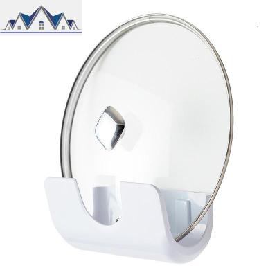 免打孔锅盖架简约墙贴家用厨房多功能收纳带钩壁挂式置物架 三维工匠