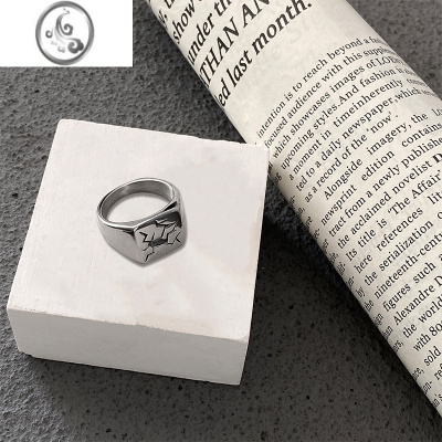 JiMi卡门 ”墙裂“戒指男潮小众嘻哈高级感百搭款个性食指指环配饰品