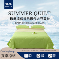婵思 锦氨凉感撞色透气大豆夏被