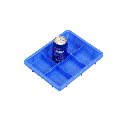 易企采 矮6格-蓝色零件盒分格箱长方形塑料盒分隔式周转箱多格箱螺丝盒分类盒收纳盒