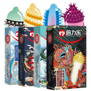 倍力乐避孕套12只装G点狼牙大颗粒凸点安全套超薄款成人情趣计生用品