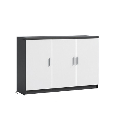 域赢储物柜文件柜资料柜木质板式茶水柜书柜子档案柜 矮柜三门