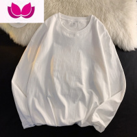 七斓打底衫男白色内搭高级感长袖t恤潮牌ins情侣短袖圆领卫衣