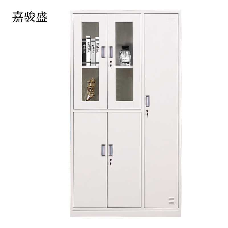 嘉骏盛钢制五门玻璃更衣柜员工柜铁皮职工储物柜带锁文件柜鞋柜资料柜子