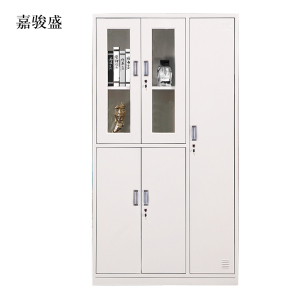 嘉骏盛钢制五门玻璃更衣柜员工柜铁皮职工储物柜带锁文件柜鞋柜资料柜子