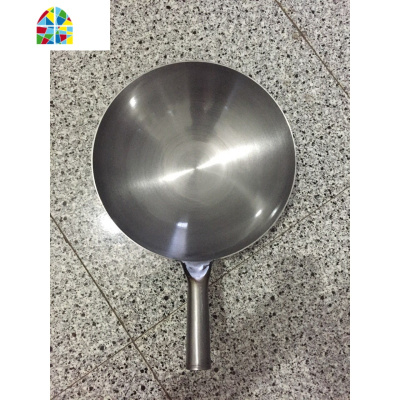 传统老式熟铁锅钢板无涂层炒锅加厚圆底饭店商用炒勺 FENGHOU 直径30