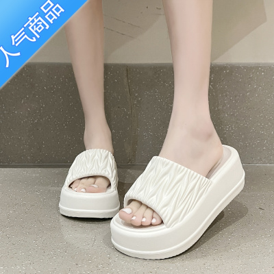 SUNTEK厚底eva拖鞋外穿女夏新款网红6M高跟增高一字拖居家防滑凉拖鞋潮