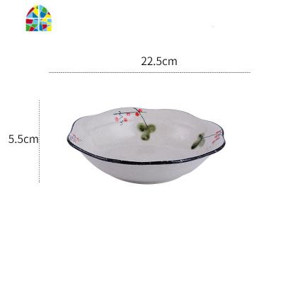 汤碗创意日式陶瓷家用大号水煮鱼汤盆碗碟套装个红餐具ins碗 FENGHOU 9英寸江南春700ML