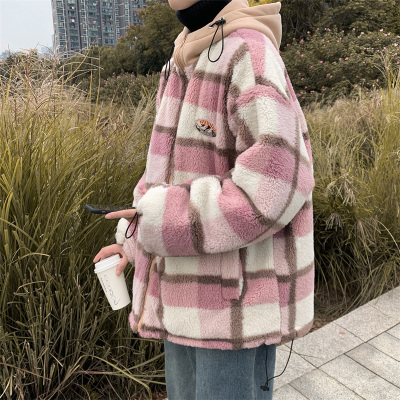 NEWLAKE羔绒棉衣男冬季加厚韩版潮流宽松连帽棉服港风休闲chic帅气外套棉衣