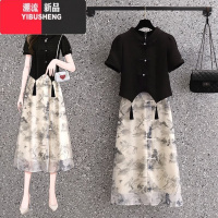 YIBUSHENG新中式连衣裙改良旗袍汉服女装半身裙子国风上衣禅意两件套装裙