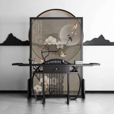 新中式屏风隔断客厅进玄关简约现代时尚卧室遮挡家用小户型座屏 樟子松100*180cm 整装