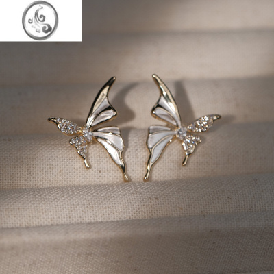 JiMi《云间》个性液态蝴蝶耳环女小众设计感高级小巧耳饰耳钉2023新款