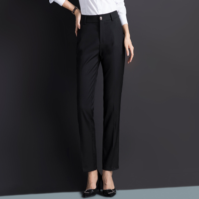 语娄黑色职业西裤女秋冬直筒高腰正装长裤显瘦高端气质垂感上班工作裤2021西裤