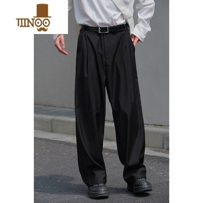 YANXU升级版春季日系宽松直筒日系复古咖啡垂坠感阔腿休闲西裤男女