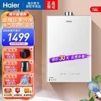 海尔(Haier)燃气热水器16升天然气增压零冷水水气双调恒温家用WIFI智控双感温恒温洗E感温舒适洗浴 WN5S