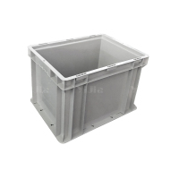 翌嘉YJ4121734 可堆式物流箱塑料周转箱塑料储物箱 无盖灰色 400*300*280