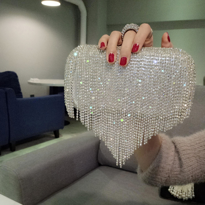 水钻流苏晚宴包名媛女包手拿包包单肩斜跨包晚礼服包结婚宴会包