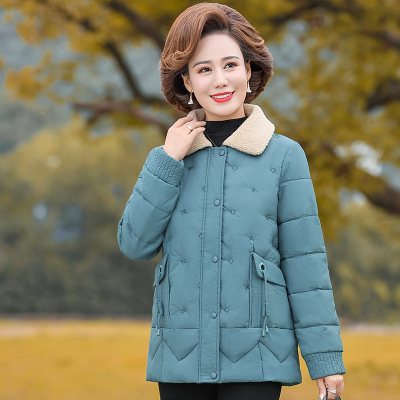 FISHBASKET妈妈冬装外套新款中老年人羽绒棉服短款中年女装加厚小棉袄棉衣女