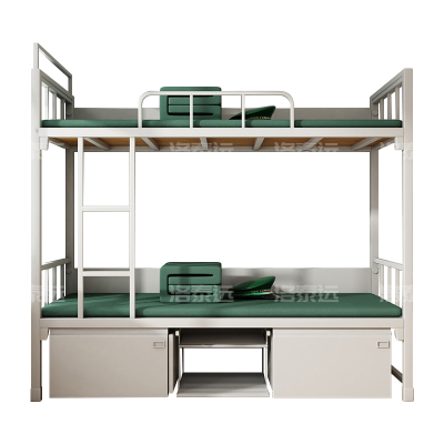 洛泰远 LTY3110746制式营具双人床营房宿舍铁架床双层高低床上下铺钢制组合床公寓床含床下柜2000*900*180