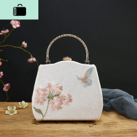 2020新款古风包汉服旗袍手提包刺绣口金包中国风贝壳包斜跨单肩包NEW LAKE女斜挎包